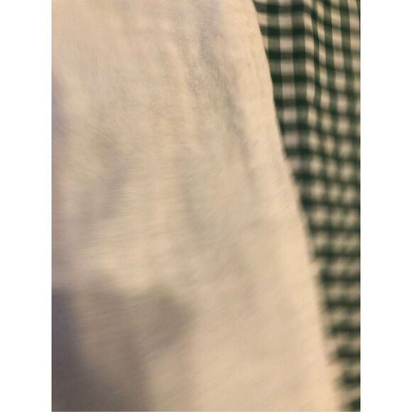 Vintage Gingham Hand Made Lined Tablecloth 54” x 54” Green & White Cotton - Picture 7 of 7